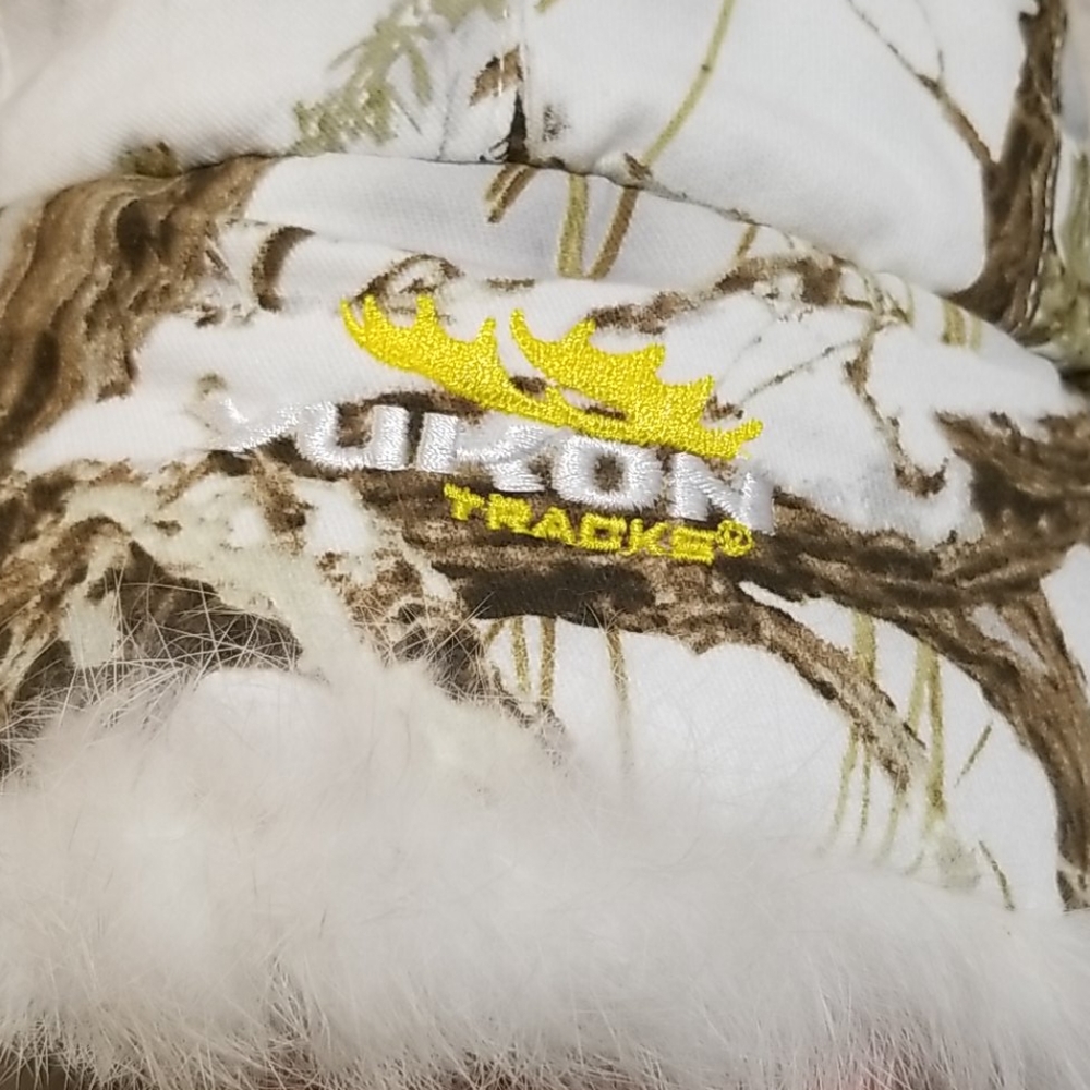 Camo Rabbit fur bomber winter hat - Picture 3 of 8